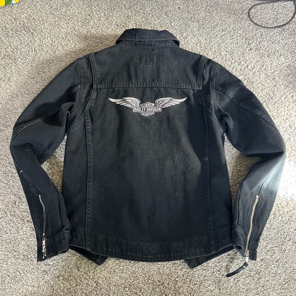 Harley-Davidson Black Winged Logo Women’s Jean Jacket